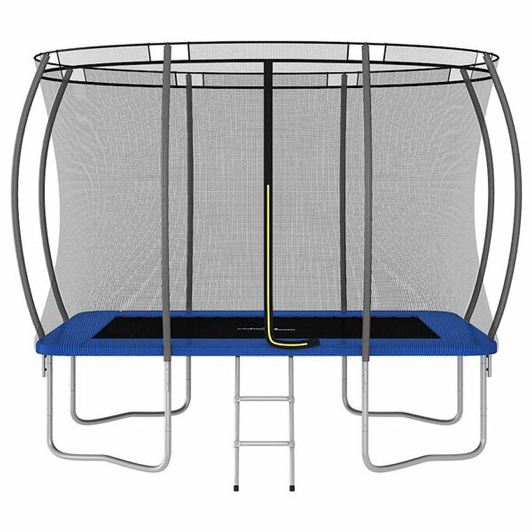 Trampolim Retangular de Jardim 274x183 cm | Conjunto com Rede de Segurança e Capa de Chuva | 150 kg 2