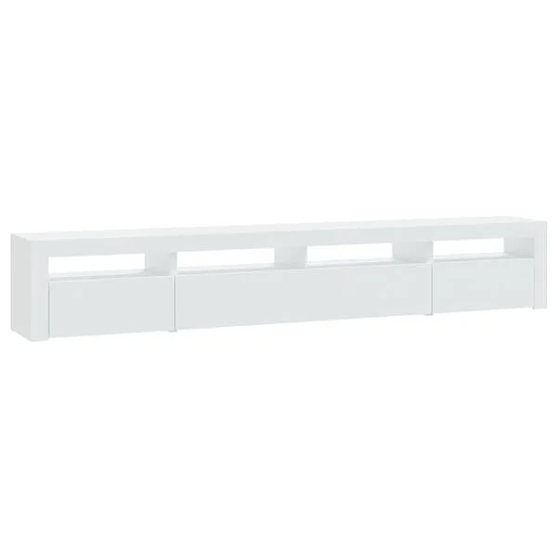 240 cm TV stand with RGB LED lights | Modern white TV cabinet with decorative lighting 6