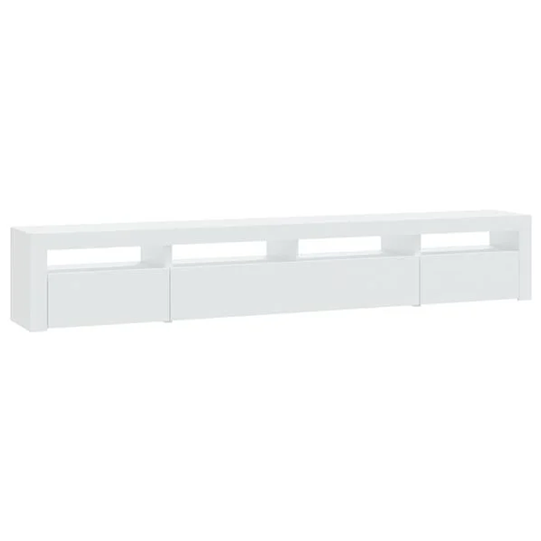 240 cm TV stand with RGB LED lights | Modern white TV cabinet with decorative lighting 6