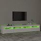 240 cm TV stand with RGB LED lights | Modern white TV cabinet with decorative lighting - thumbnail 4
