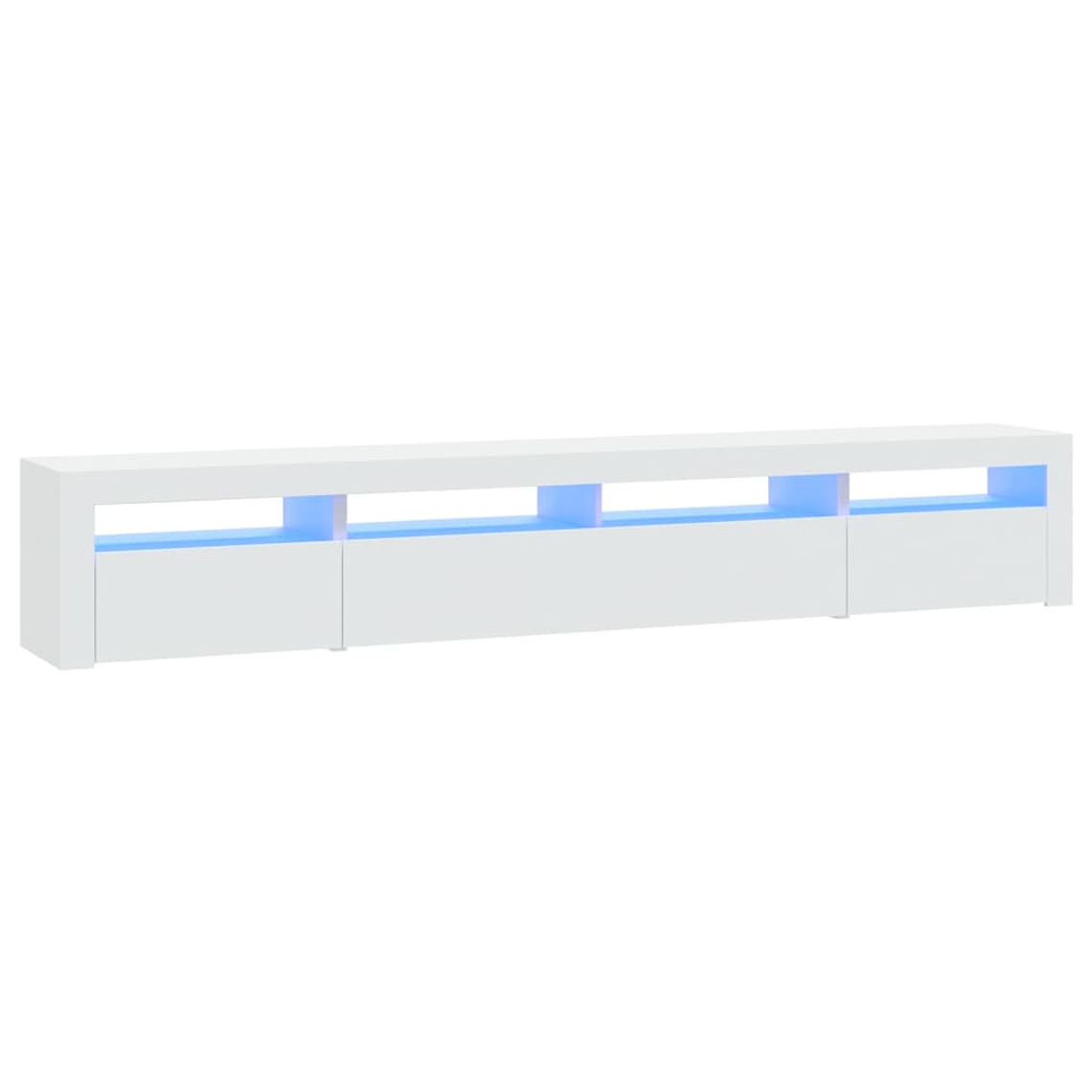 240 cm TV stand with RGB LED lights | Modern white TV cabinet with decorative lighting 13