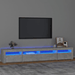 240 cm TV stand with RGB LED lights | Modern white TV cabinet with decorative lighting - thumbnail 15