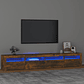 240 cm TV stand with RGB LED lights | Modern white TV cabinet with decorative lighting - thumbnail 16