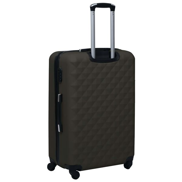 vidaXL 3-Piece Luggage Set | Rigid ABS Anthracite Trolleys (S, M, L) 4