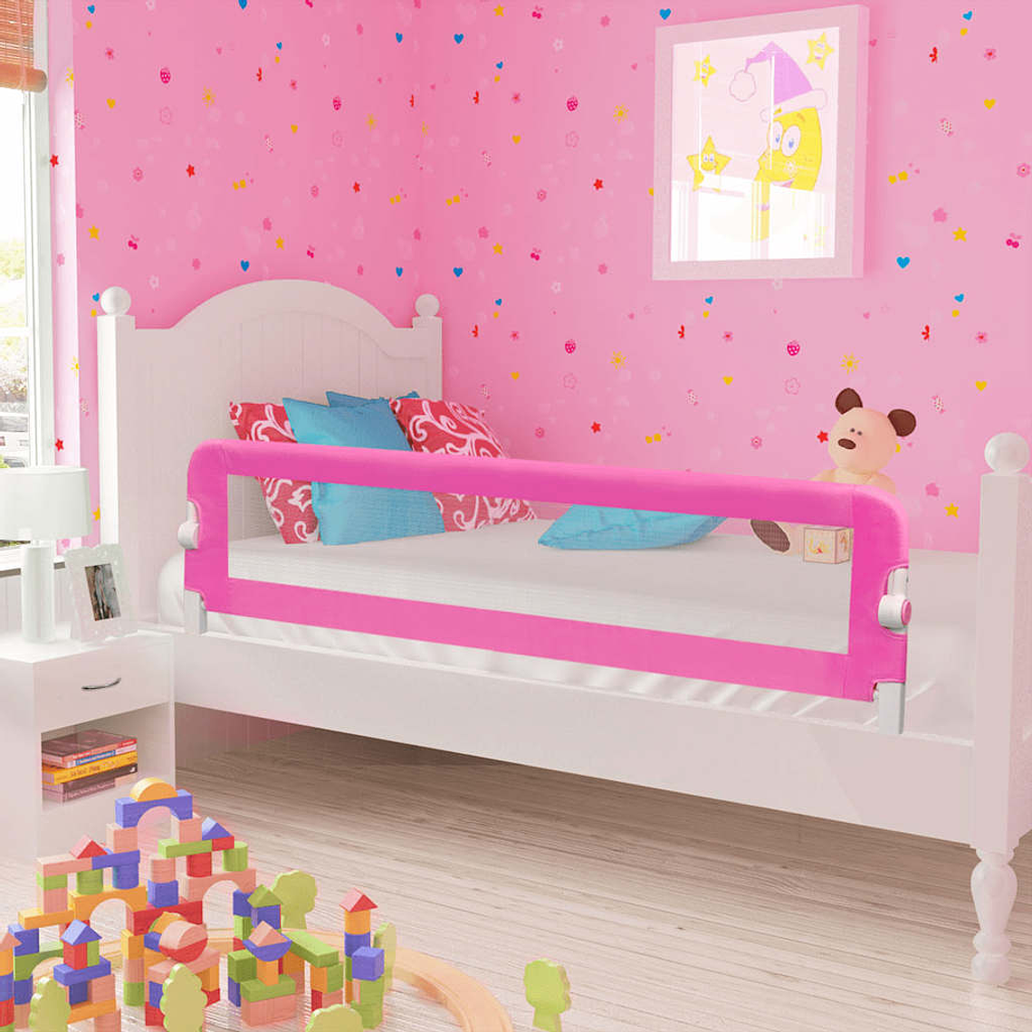 Toddler Barra de segurança para cama 150 x 42 cm rosa 1