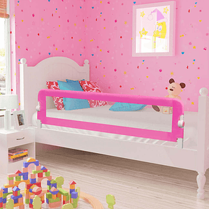 Toddler Barra de segurança para cama 150 x 42 cm rosa
