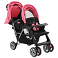 Twin Stroller in Pink and Black Steel | Double, Safe and Compact - thumbnail 3