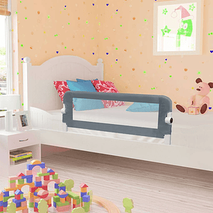 vidaXL Barra de segurança p/ cama infantil 102x42cm poliéster cinzento