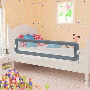 vidaXL Barra de segurança p/ cama infantil 150x42cm poliéster cinzento