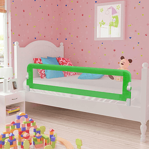 vidaXL Barra de segurança p/ cama infantil 120x42cm poliéster verde