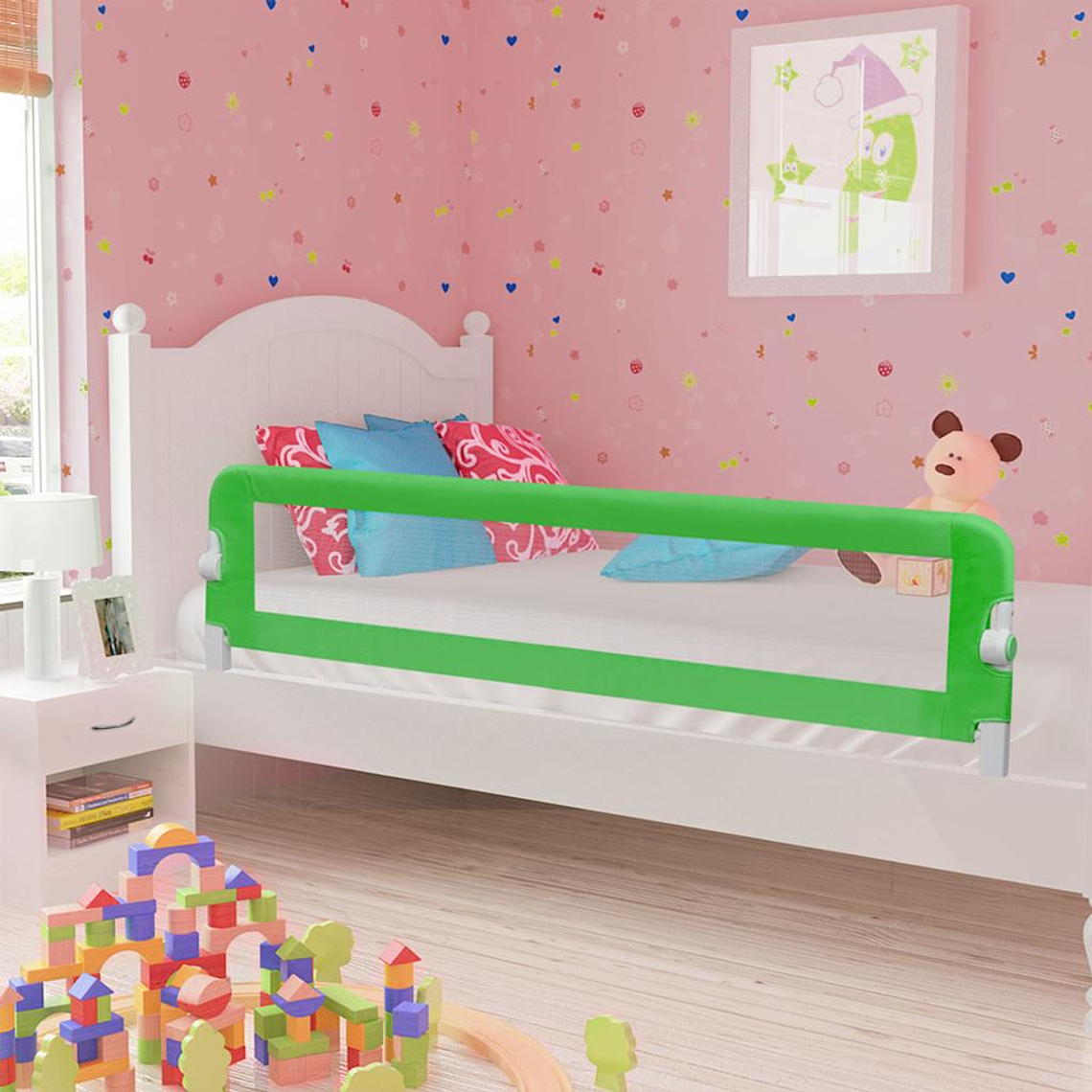 vidaXL Barra de segurança p/ cama infantil 180x42cm poliéster verde 1