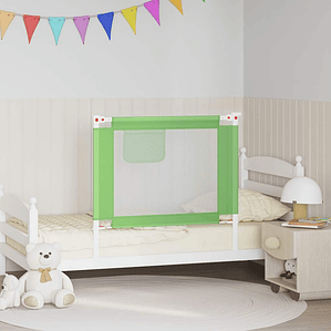 vidaXL Barra de segurança p/ cama infantil tecido 90x25 cm verde
