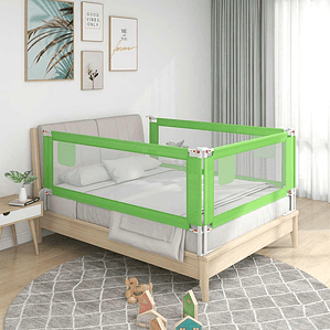 vidaXL Barra de segurança p/ cama infantil tecido 100x25 cm verde