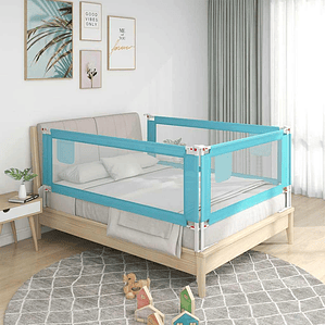 vidaXL Barra de segurança p/ cama infantil tecido 120x25 cm azul