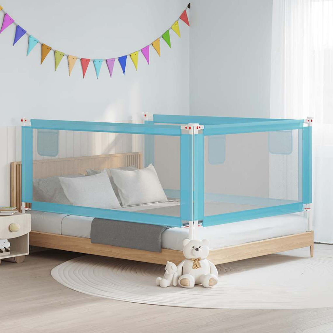 vidaXL Barra de segurança p/ cama infantil tecido 190x25 cm azul 1