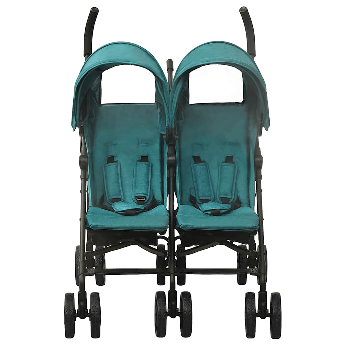Green Steel Twin Stroller | Practical, Adjustable, and Easy to Transport 2