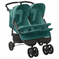 Green Steel Twin Stroller | Double, Reclining, and with Protective Canopy - thumbnail 1