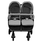 vidaXL Carrinho de bebé para gémeos aço cinzento-claro e preto - Thumbnail 1