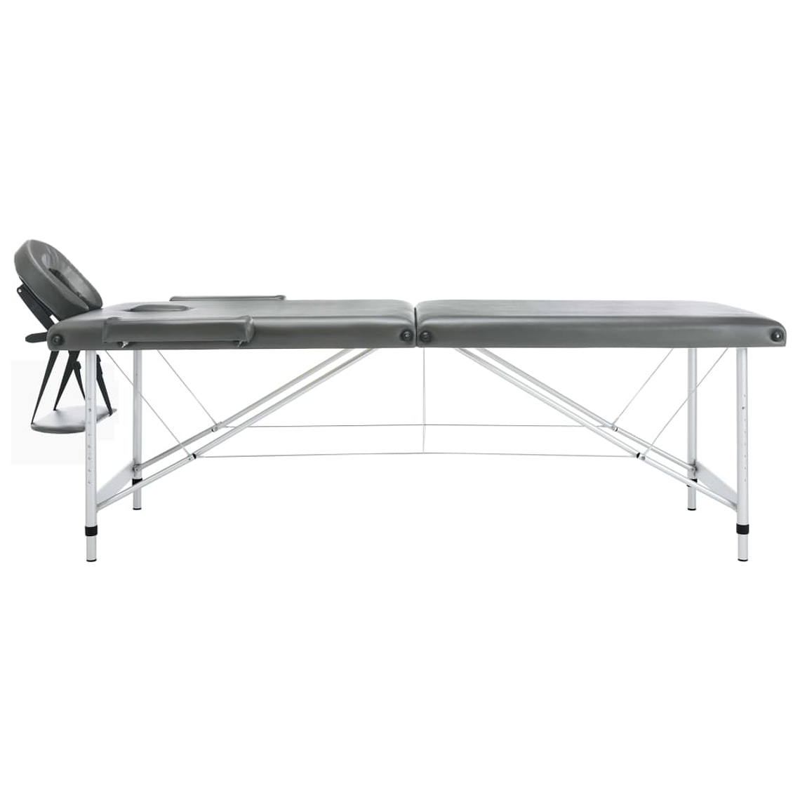 vidaXL Mesa massagens c/ 2 zonas estrutura alumínio 186x68cm antracite 1
