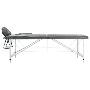 vidaXL Mesa massagens c/ 2 zonas estrutura alumínio 186x68cm antracite