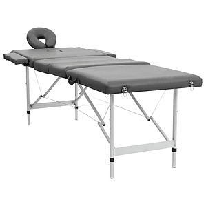 vidaXL Mesa massagens c/ 4 zonas estrutura alumínio 186x68cm antracite