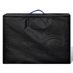 vidaXL Mesa massagem dobrável 2 zonas c/ estrutura de madeira azul