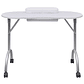 Mesa manicure dobrável com rodas, branca - Thumbnail 2