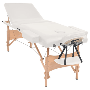 vidaXL Mesa de massagens dobrável 3 zonas 10 cm espessura branco