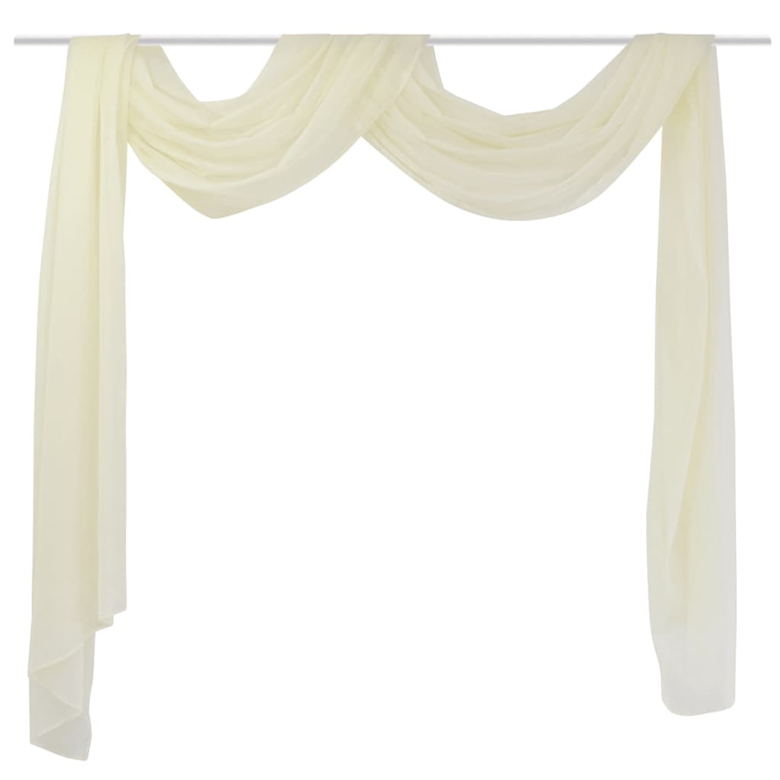 Cortina comprida em voile transparente 140 x 600 cm creme 2