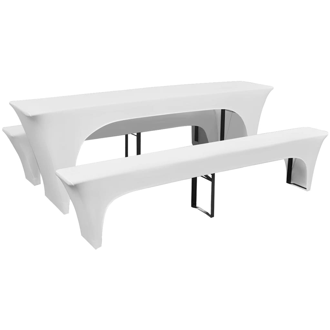 Conjunto 3 capas para mesa e bancos de bar, branco 220 x 50 x 80 cm 1