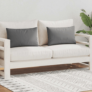 vidaXL Almofadas para exterior 2 pcs 60x40 cm cinzento