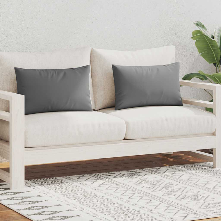 vidaXL Almofadas para exterior 2 pcs 60x40 cm cinzento 1
