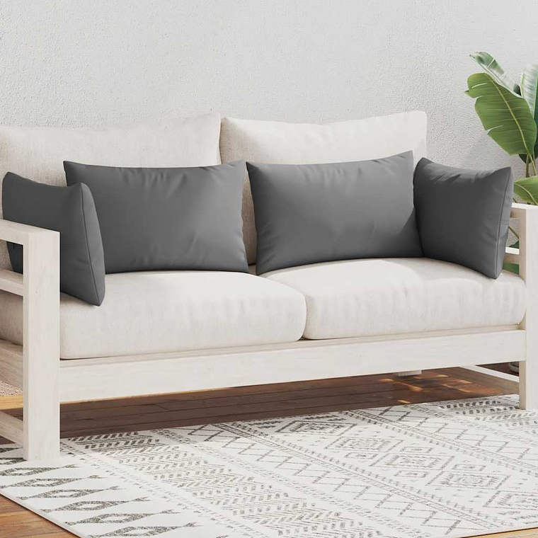 vidaXL Almofadas para exterior 4 pcs 60x40 cm cinzento 2