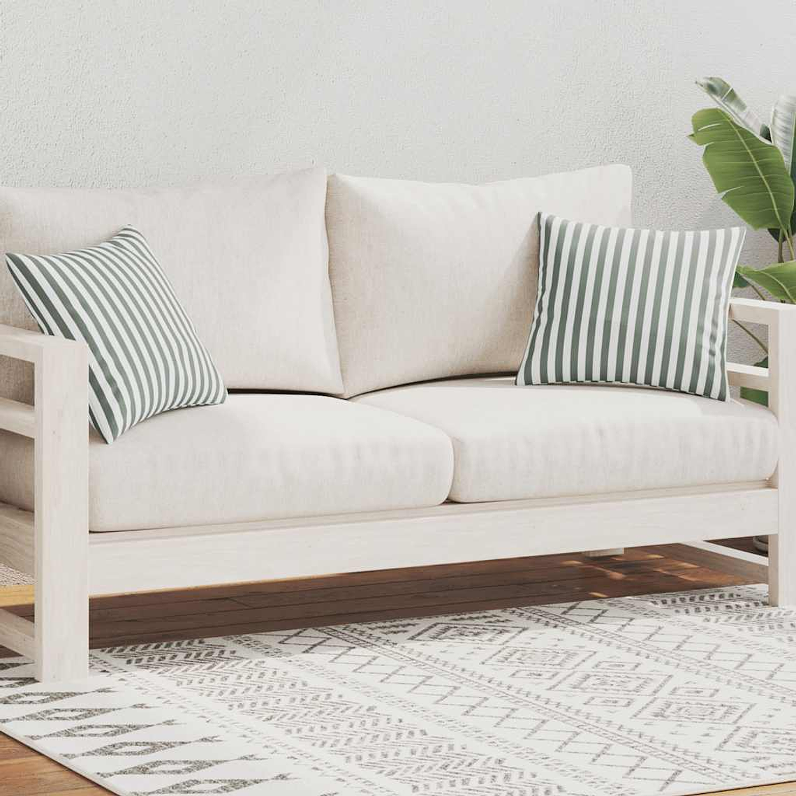 vidaXL Almofadas para exterior 2 pcs 45x45 cm riscas cinzento 2