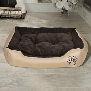 vidaXL Cama para cão bege e castanho XXL