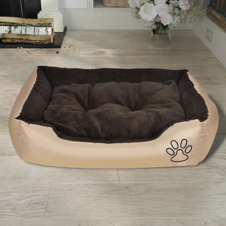 vidaXL Cama para cão bege e castanho XXL 1