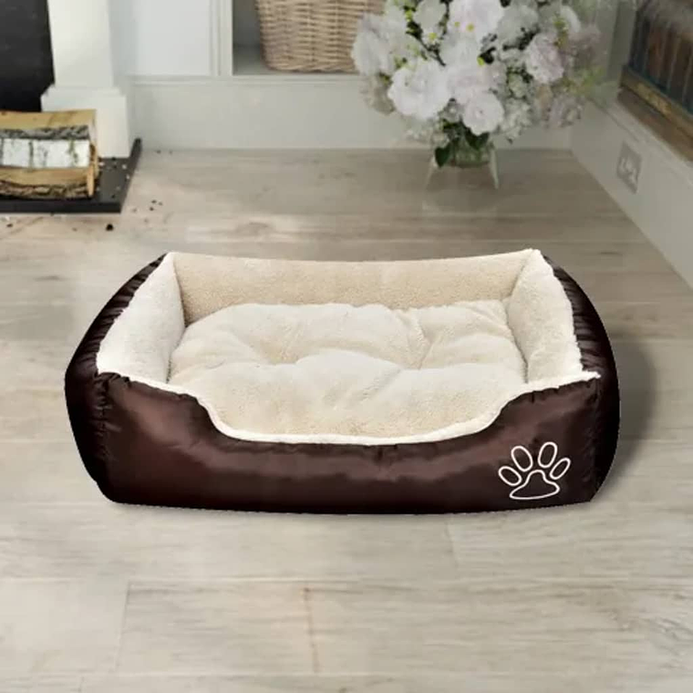 vidaXL Cama para cão castanho e bege XXL 1