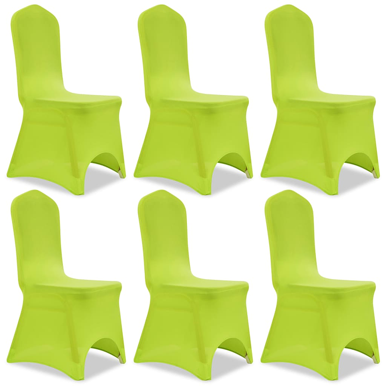 vidaXL Capa extensível para cadeira 6 pcs verde 2