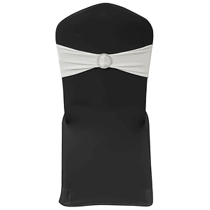 Banda decorativa para cadeira, elástico, em creme com fivela diamante