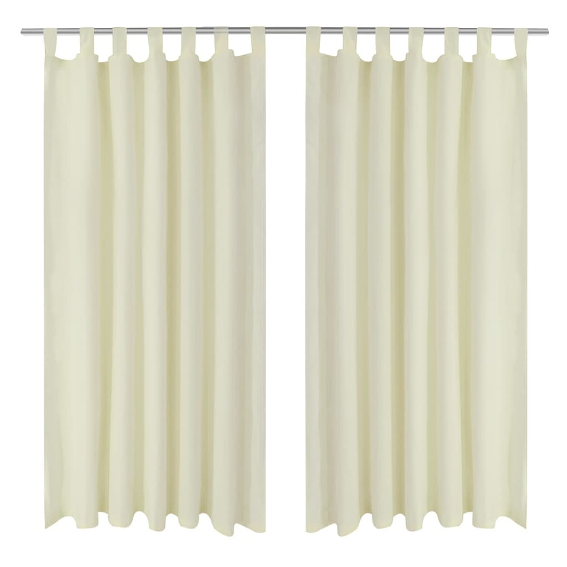 Cortinas de cetim com presilhas, 2 pcs, 140 x 175 cm, creme 2