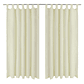 Cortinas de cetim com presilhas, 2 pcs, 140 x 175 cm, creme - thumbnail 2