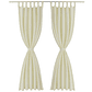 Cortinas de cetim com laços, 2 pcs, creme 140 x 225 cm - thumbnail 2