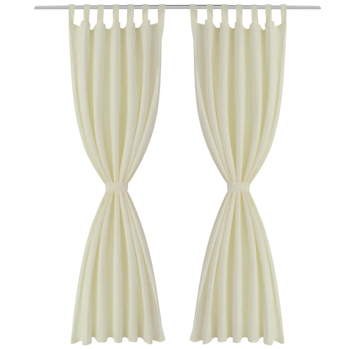 Cortinas de cetim com presilhas, 2 pcs, 140 x 245 cm, creme 1