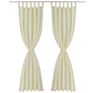 Cortinas de cetim com presilhas, 2 pcs, 140 x 245 cm, creme - Thumbnail 1