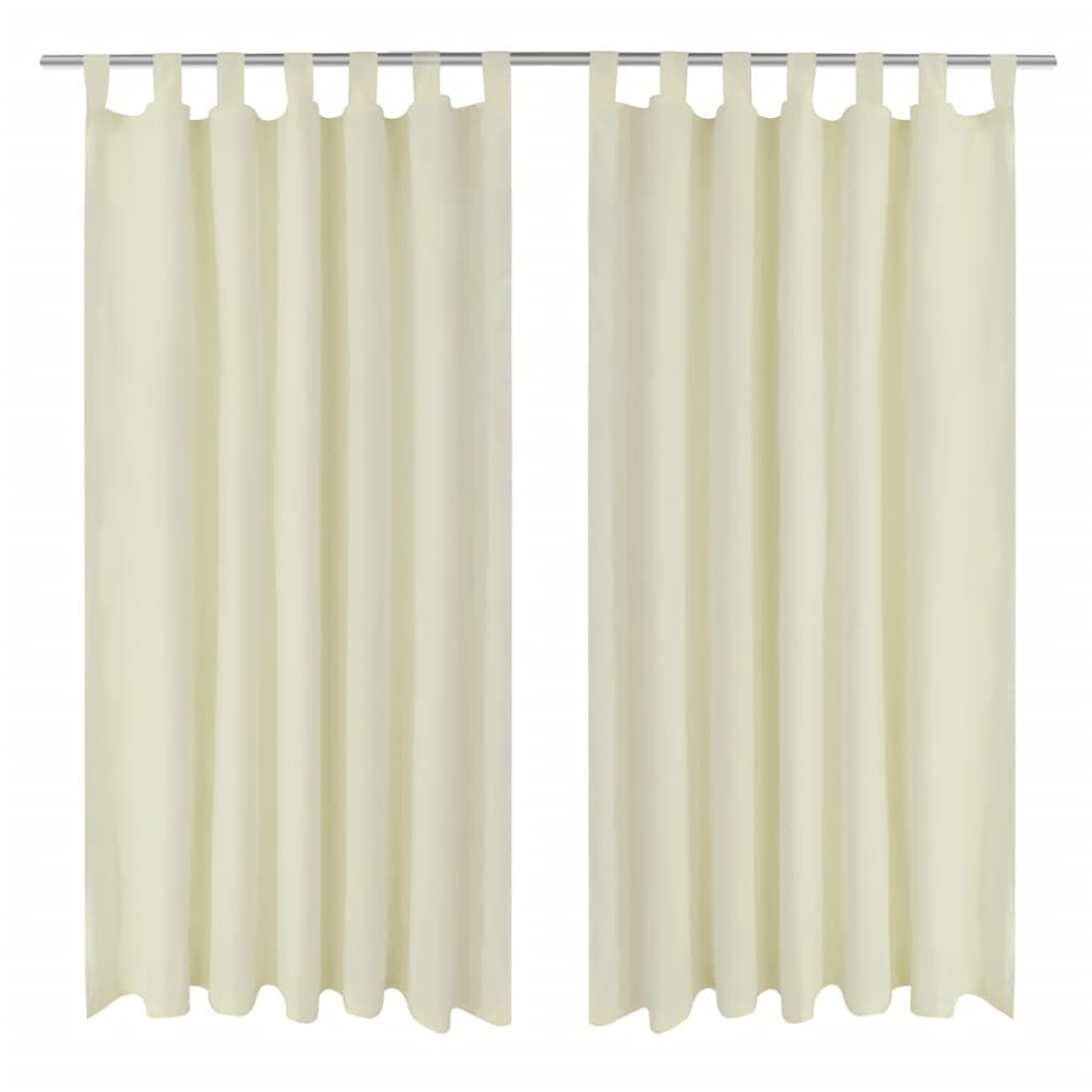 Cortinas de cetim com presilhas, 2 pcs, 140 x 245 cm, creme 2