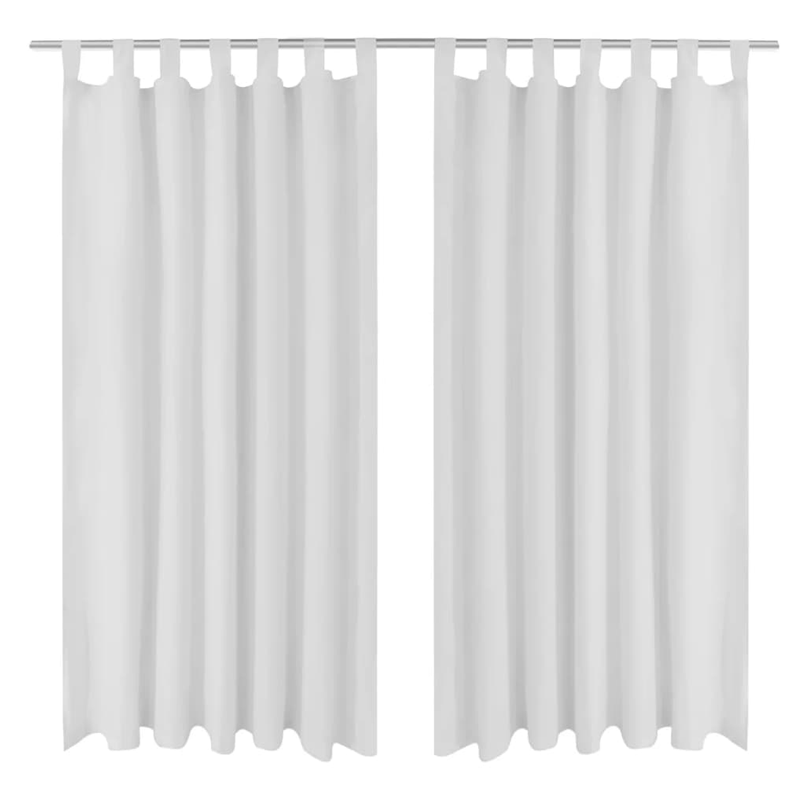 Cortinas de cetim com presilhas, 2 pcs 140 x 175 cm branco 1