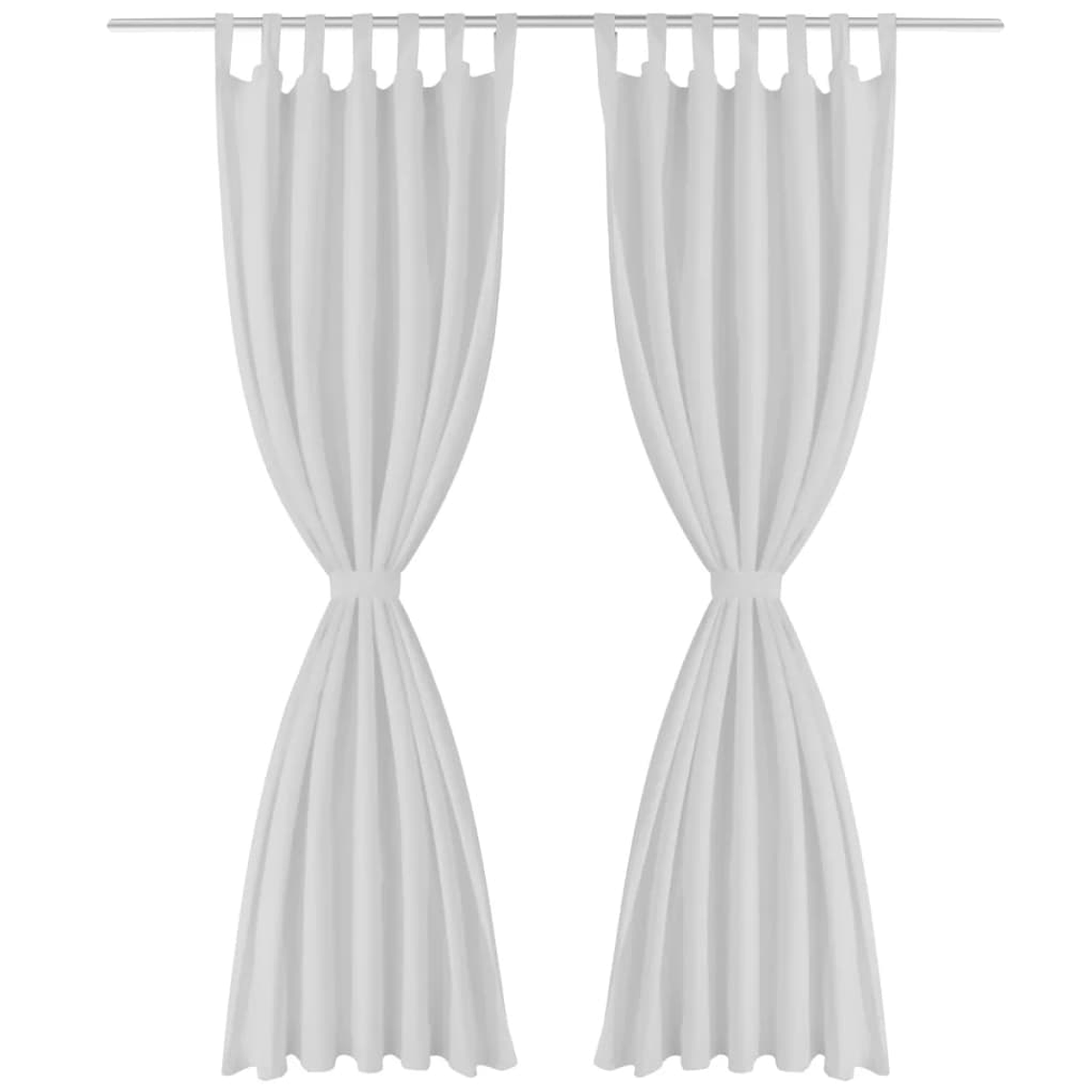 Cortinas de cetim com presilhas, 2 pcs 140 x 175 cm branco 2