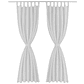 Cortinas de cetim com presilhas, 2 pcs 140 x 175 cm branco - Thumbnail 2