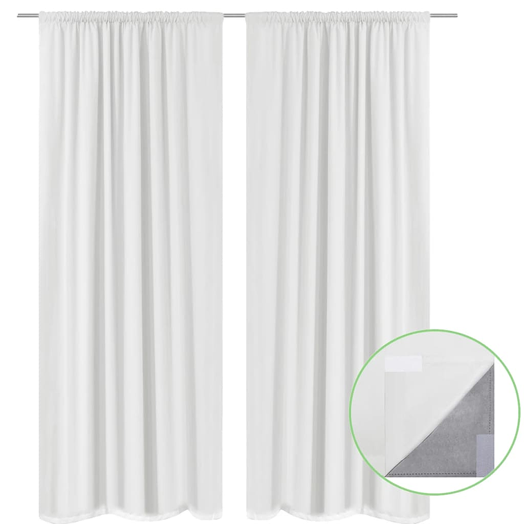 vidaXL Cortinas blackout 2 pcs camada dupla 140 x 245 cm branco 2