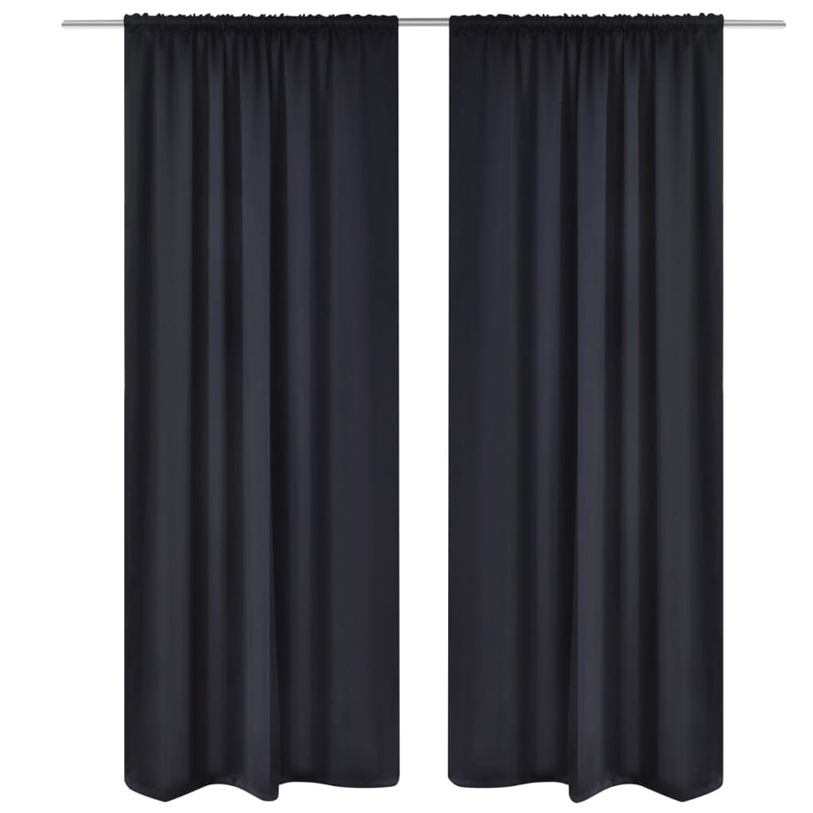 Cortinas pretas blackout 2 peças 135 x 245 cm 1